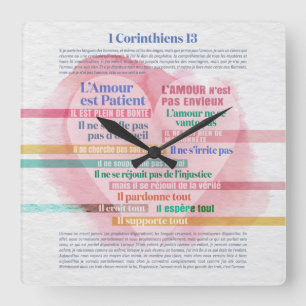 1 Corinthiens 13,  Hymne à l’Amour Square Wall Clock