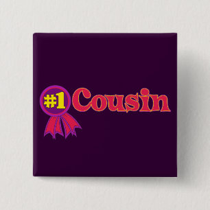 #1 Cousin 2 Inch Square Button