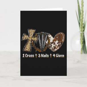 1 Cross 3 Nails Forgiven Christian Easter Gift Card