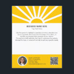 1 | Custom Photo QR Modern Sunrise Yellow Business Flyer<br><div class="desc">Showcase your brand in a fresh, inspiring way with this customizable modern business flyer. Designed to radiate positivity and professionalism, it features a warm yellow sunrise with sun rays on a clean white background, perfect for businesses that want to make a confident and optimistic first impression. Personalize this flyer with...</div>