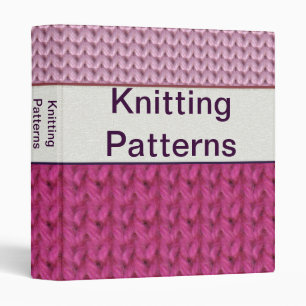 1" Customizable Knitting Pattern Binder