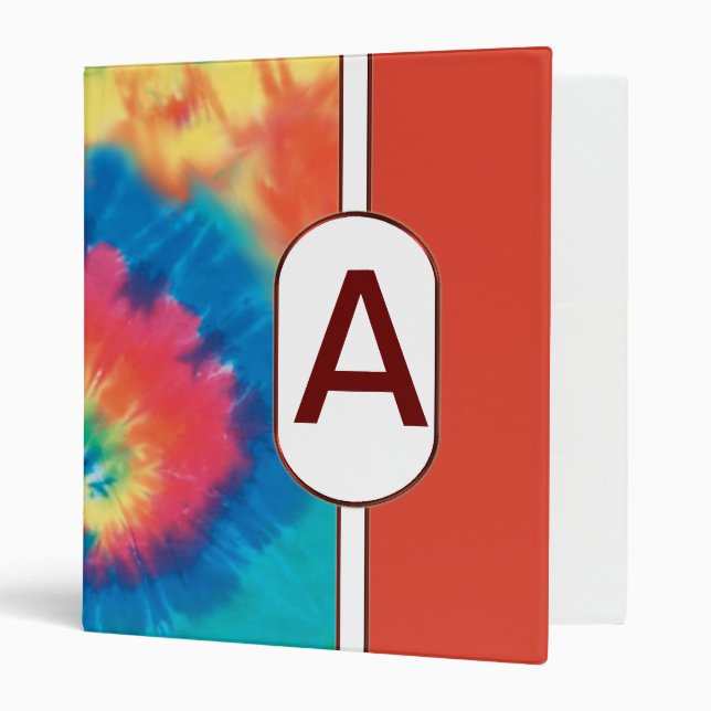 1" Customizable Tie Dye Monogram Binder (Front/Inside)
