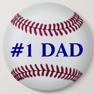 #1 Dad Baseball Button