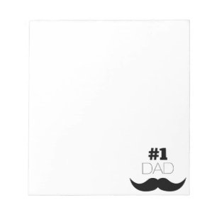 #1 Dad Black Moustache - Number One Notepad