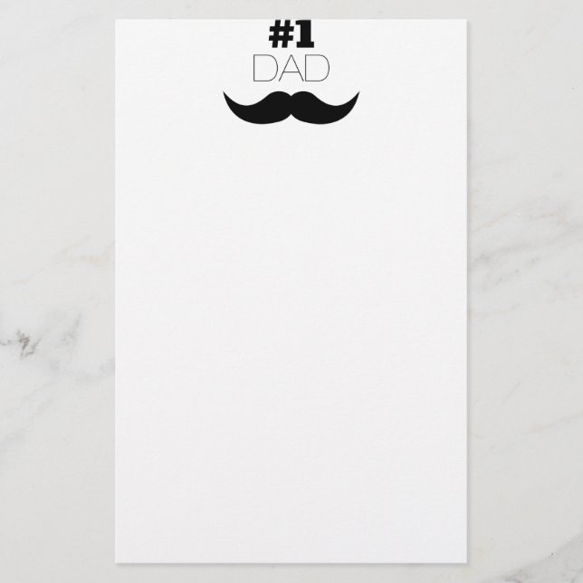#1 Dad Black Moustache - Number One Stationery (Front)