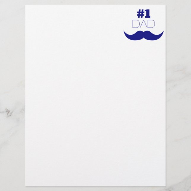 #1 Dad Blue Moustache - Number One (Front)