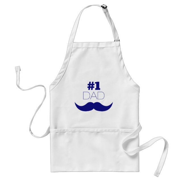 #1 Dad Blue Moustache - Number One Standard Apron (Front)
