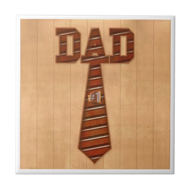 #1 dad ceramic tile (Front)