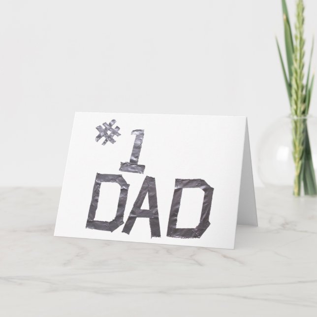 #1 Dad Duct Tape Fathers Day Card (Front)