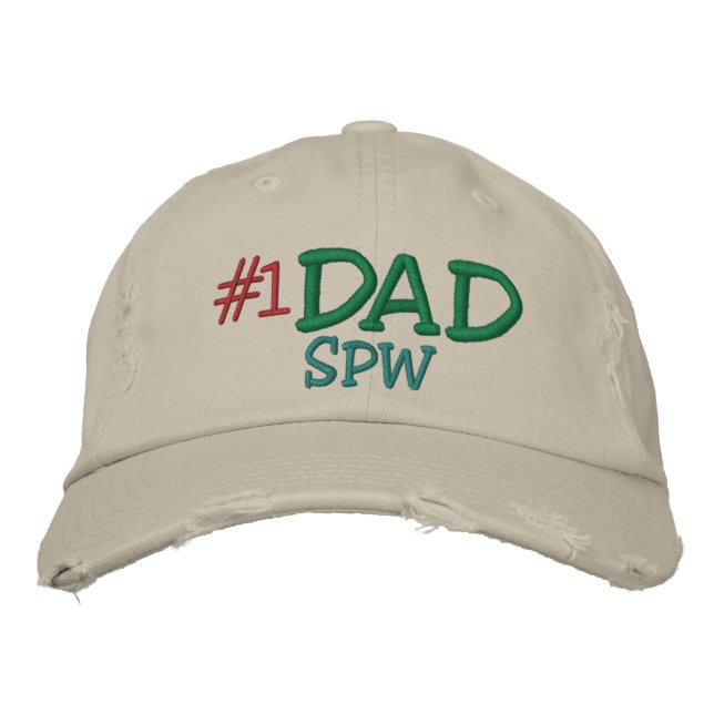 #1 DAD  ... ; ) EMBROIDERED HAT (Front)