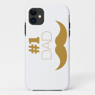 #1 Dad Gold Moustache - Number One iPhone 11 Case