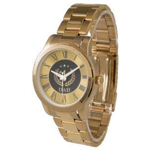 #1 DAD Gold Roman Numerals Commemorative Watch