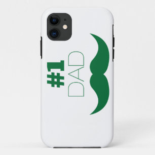 #1 Dad Green Moustache - Number One iPhone 11 Case