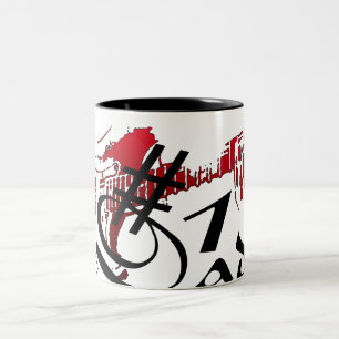 #1 Dad Guitar Red Two-Tone Coffee Mug