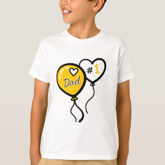 #1 Dad Heart Balloons Father’s Day Kids T-Shirt