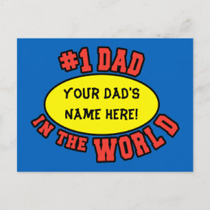 #1 Dad in the World Customize Father's Day Postcard