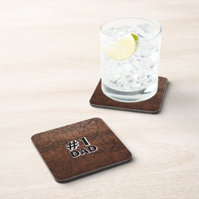 #1 Dad Leather-look Coaster (Right Side)