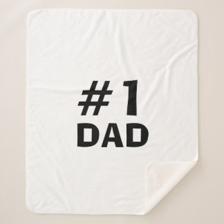 #1 Dad Leather-look Sherpa Blanket