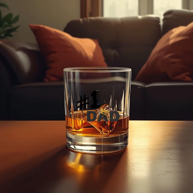 #1 Dad Love Personalized Whiskey Glass (Creator Uploaded)