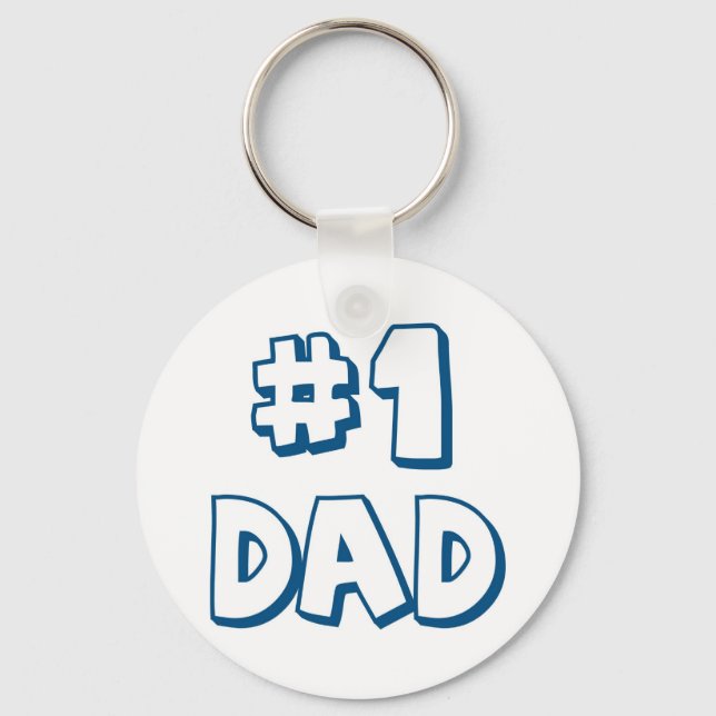 #1 Dad Number One Dad Father's Day Gifts Keychain (Front)