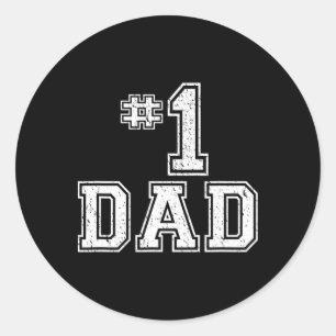 #1 Dad Number One Father's Day Vintage Style  Classic Round Sticker