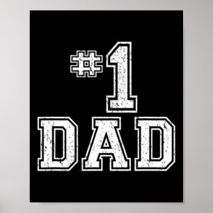 #1 Dad Number One Father's Day Vintage Style  Poster