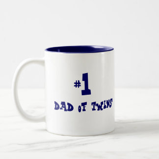#1 dad of twins Two-Tone coffee mug