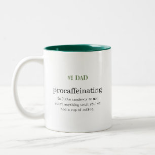 #1 DAD Personalized Procaffeinating Two-Tone Coffee Mug