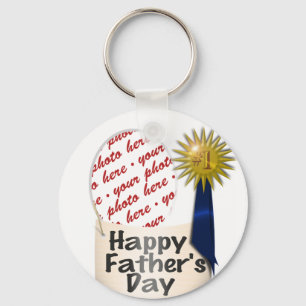 #1 Dad   Photo Frame Keychain