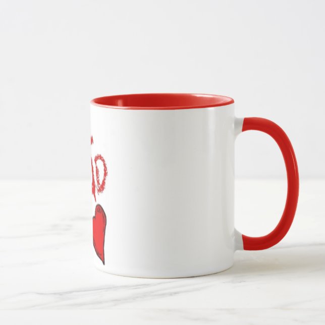 #1 dad red handled coffee cup (Right)