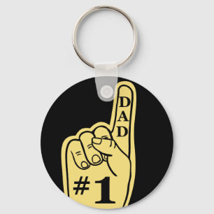 #1 Dad Sports Fan Hand Keychain