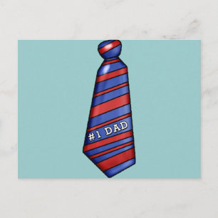 #1 Dad with Faux Tie on T-shirts Postcard