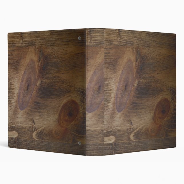 1" Dark Brown Rustic Wood Look Background Binder (Background)