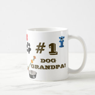 #1 Dog Grandpa With Dog Toy Graphics Coffee Mug