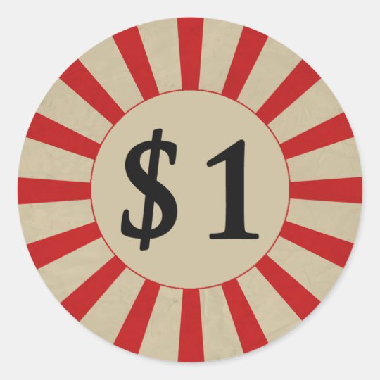 $1 (Dollar) Round Glossy Price Tag | Zazzle.ca