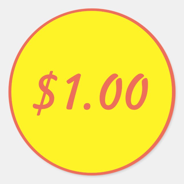 $1 Dollar Vending Machine Label Sticker (Front)