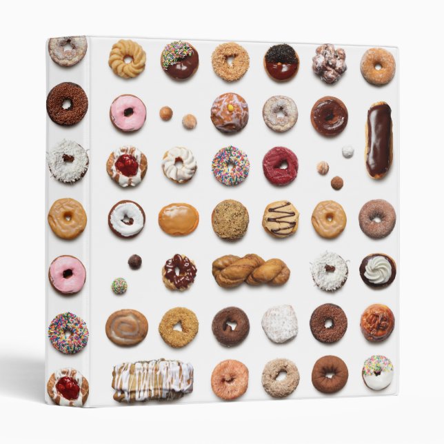 1" Dotty Doughnuts 3-ring binder, white Binder (Front/Spine)