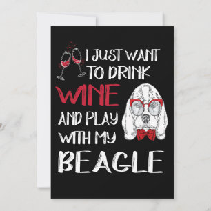 1 Drink Wine And Play With My Beagle Invitation