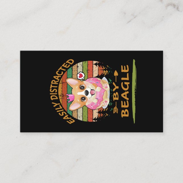 1 Easily Distracted By Beagle Business Card (Front)