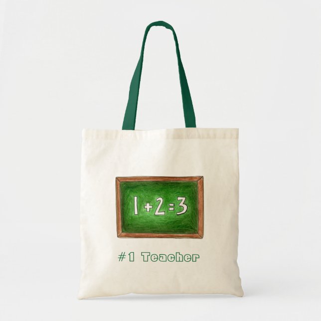#1 Enseignant École Chalkboard Math Enseignant Sac (Devant)