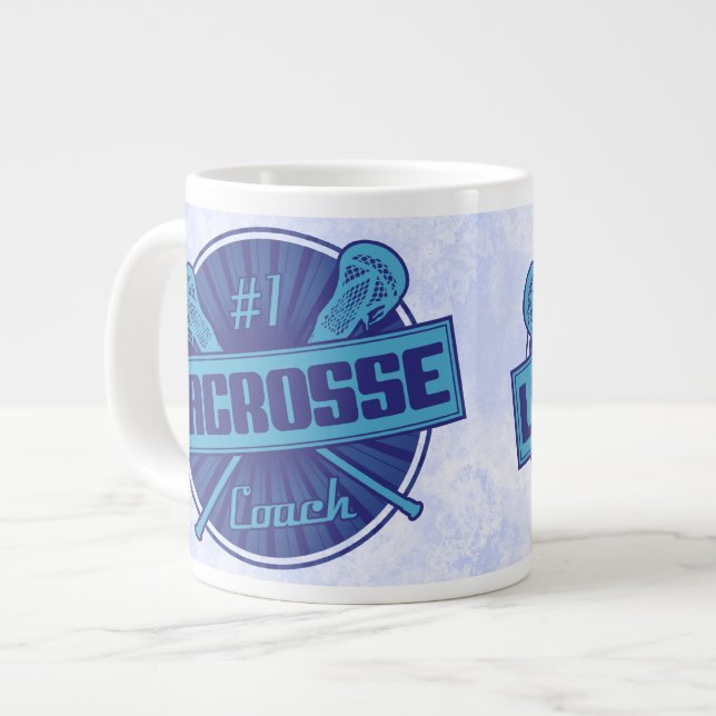 #1 Entraîneur de crosse (bleu) Jumbo Mug (Devant gauche)