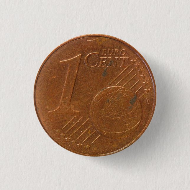 1 euro cent coin button (Front)