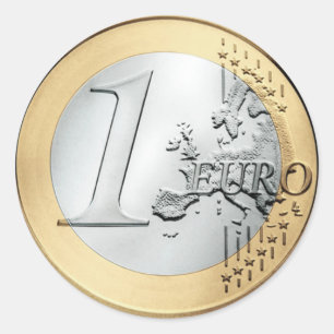 1 EURO Coin Classic Round Sticker