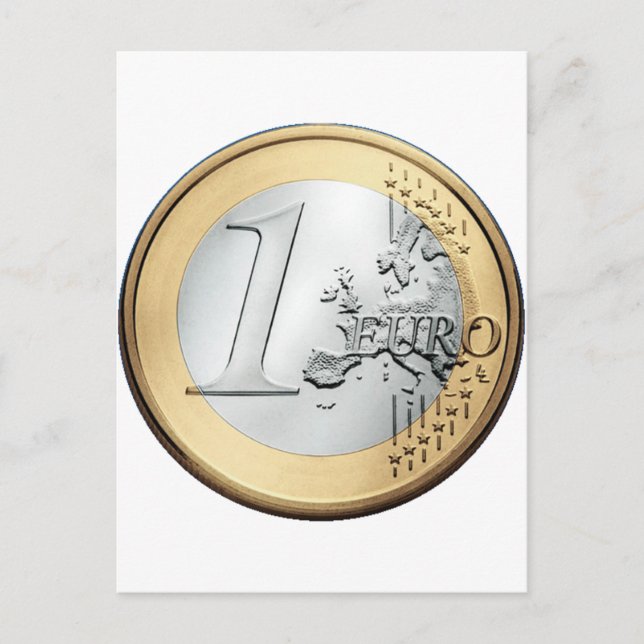 1 EURO Coin Postcard (Front)