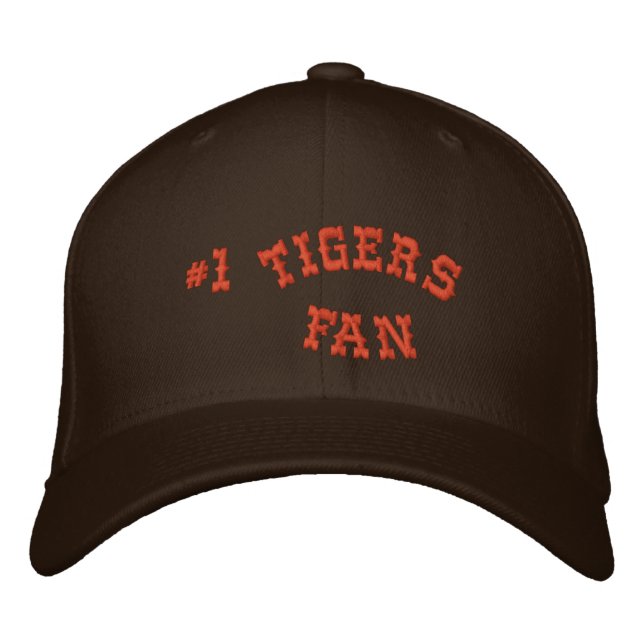 #1 Fan Brown and Orange Basic Flexfit Wool Embroidered Hat (Front)