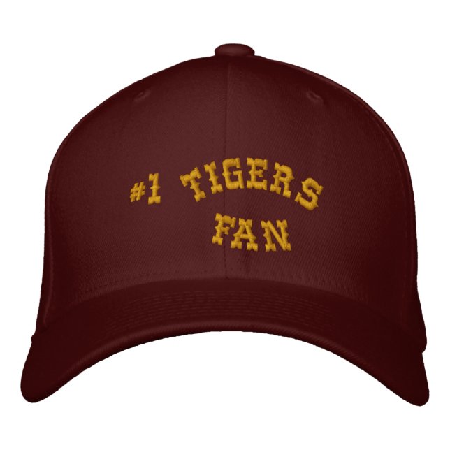 #1 Fan Maroon and Gold Basic Flexfit Wool Embroidered Hat (Front)