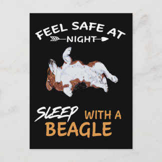 1 Feel Safe At Night Sleep With A Beagle Postcard
