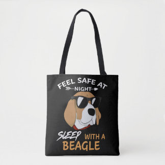 1 Feel Safe At Night Sleep With A Beagle Tote Bag