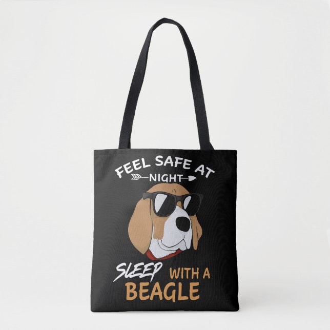 1 Feel Safe At Night Sleep With A Beagle Tote Bag (Front)