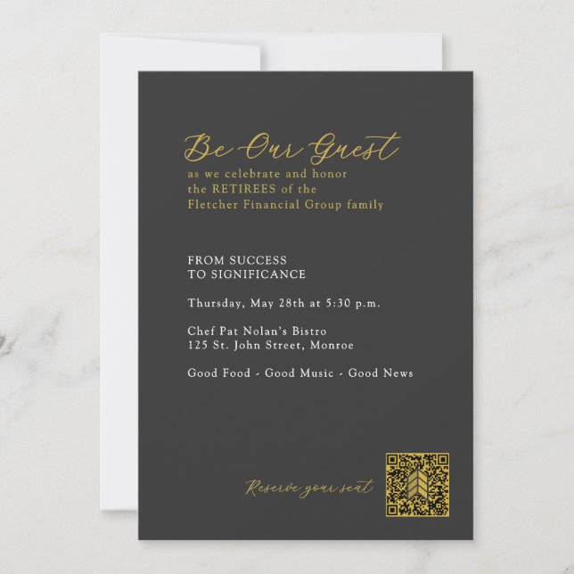 1 | FFG Retirement Dinner Dark Invitation (Front)